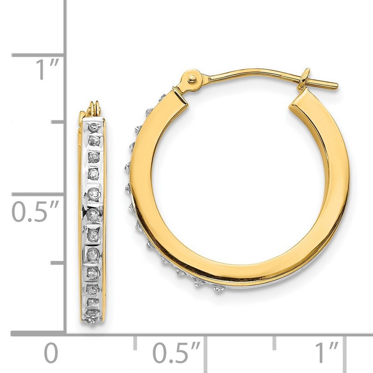 14K Gold Diamond Round Hinged Hoop Earrings for Women - White Gold & Yellow Gold Options | 5mm-20mm Hoop Sizes | Perfect for Weddings, Parties & Everyday Elegance