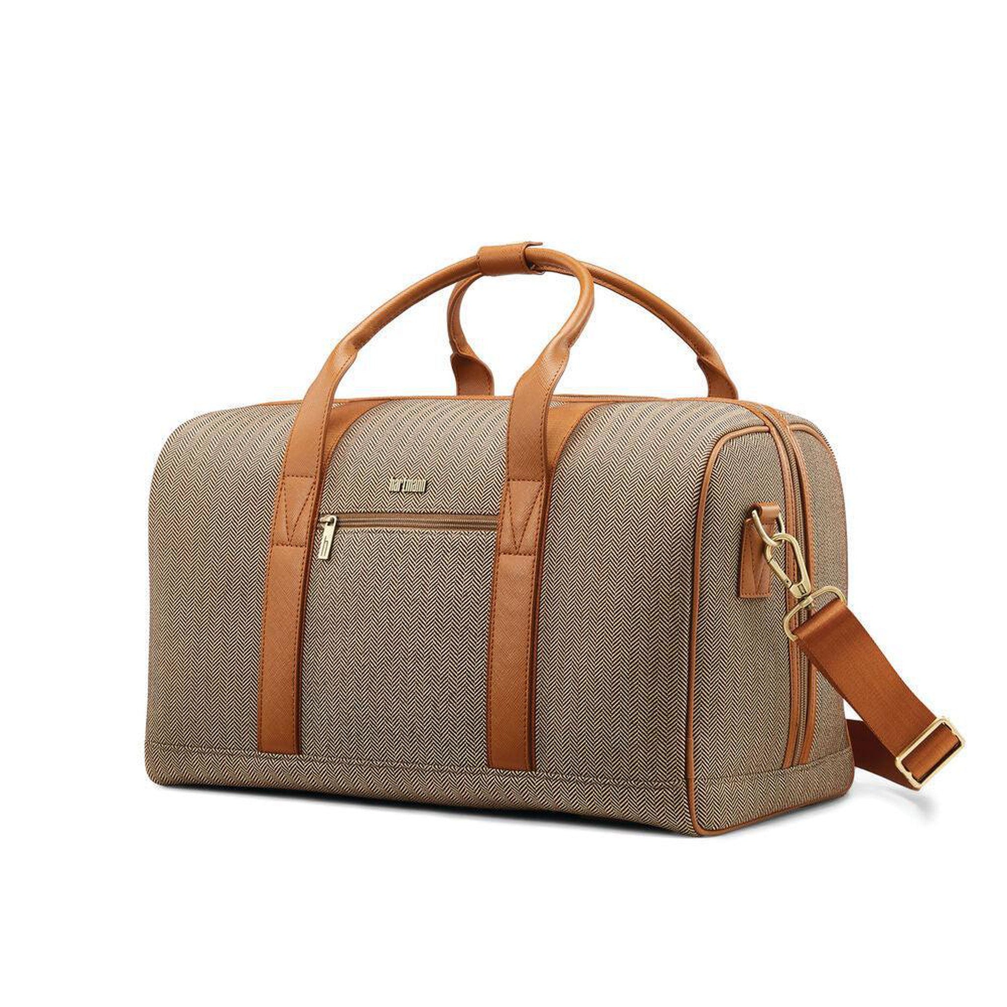 Hartmann Herringbone Deluxe Weekend Duffel Bag - Premium Travel Duffel for Men & Women - Spacious Carry-On Luggage for Gym, Work, Overnight Trips & Weekend Getaways