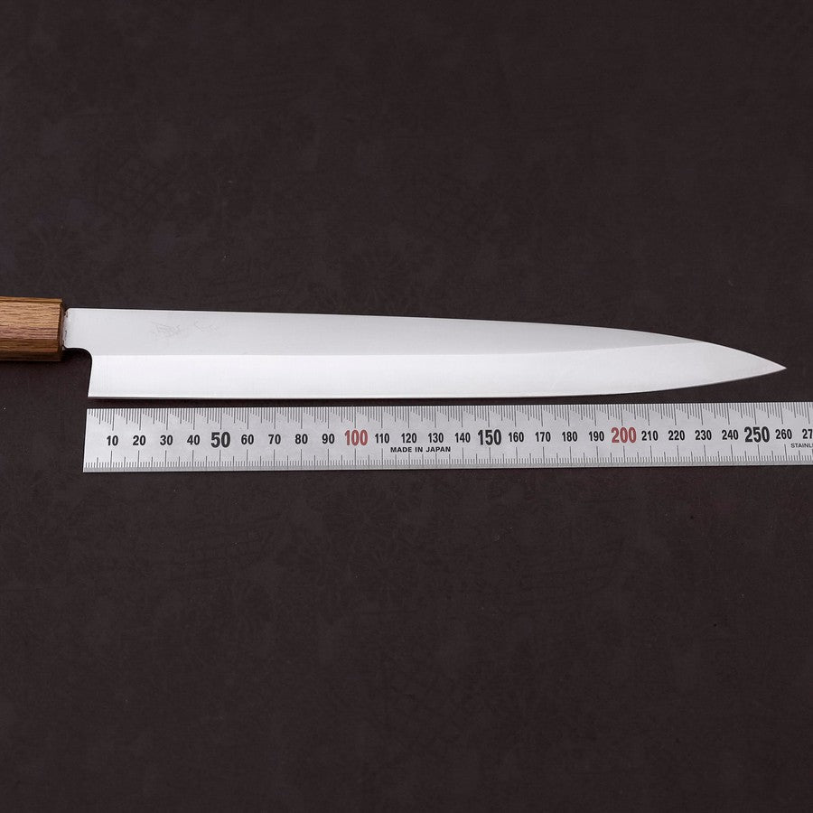 Premium Yanagiba Sushi Knife 270mm - AUS 8 Stainless Steel Blade with Polished Oak Handle - Perfect for Sushi Chefs & Japanese Cuisine Preparation