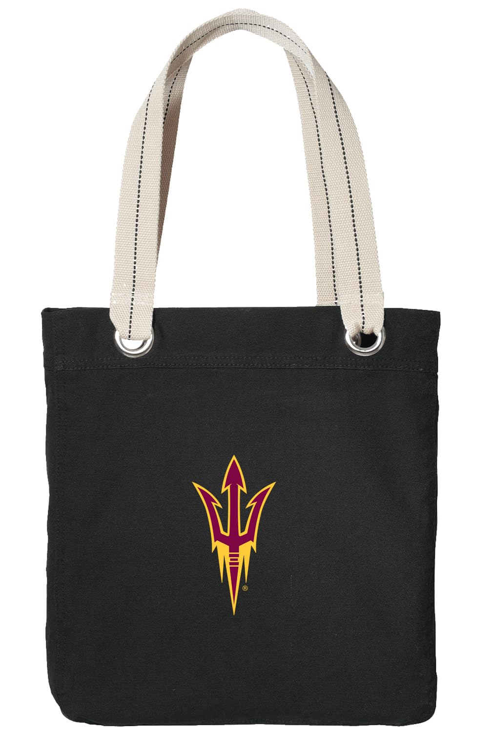 Arizona State University (ASU) Cotton Canvas Tote Bag - Durable & Stylish Black ASU Tote for School, Shopping & Travel