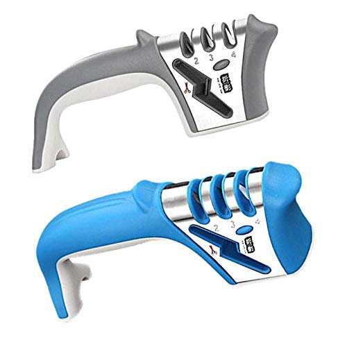 4-in-1 Multi-functional Knife Sharpener - Handheld Kitchen Tool with Tungsten, Diamond & Ceramic Whetstone for Home & Professional Use | Perfect for Chefs, Camping & Outdoor Cooking (Color: B)