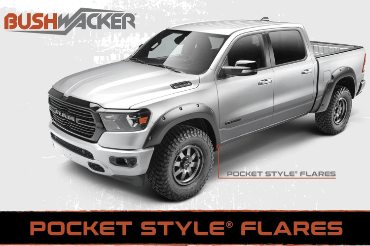 Bushwacker 50907 02 Dodge Ram 2500/3500 2003-2009 4-Piece Pocket Style Fender Flares | Compatible with Ram 1500 | Off-Road Protection & Custom Truck Styling