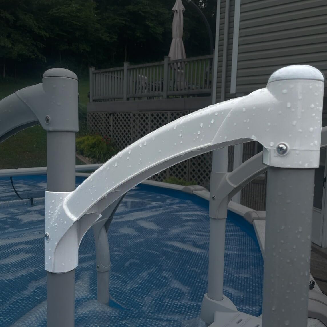 ECOTRIC Short Handrail for Above Ground Swimming Pool Steps - Durable Safety Rail for Easy Pool Entry & Exit - Perfect for Backyard, Inground, and Outdoor Pools