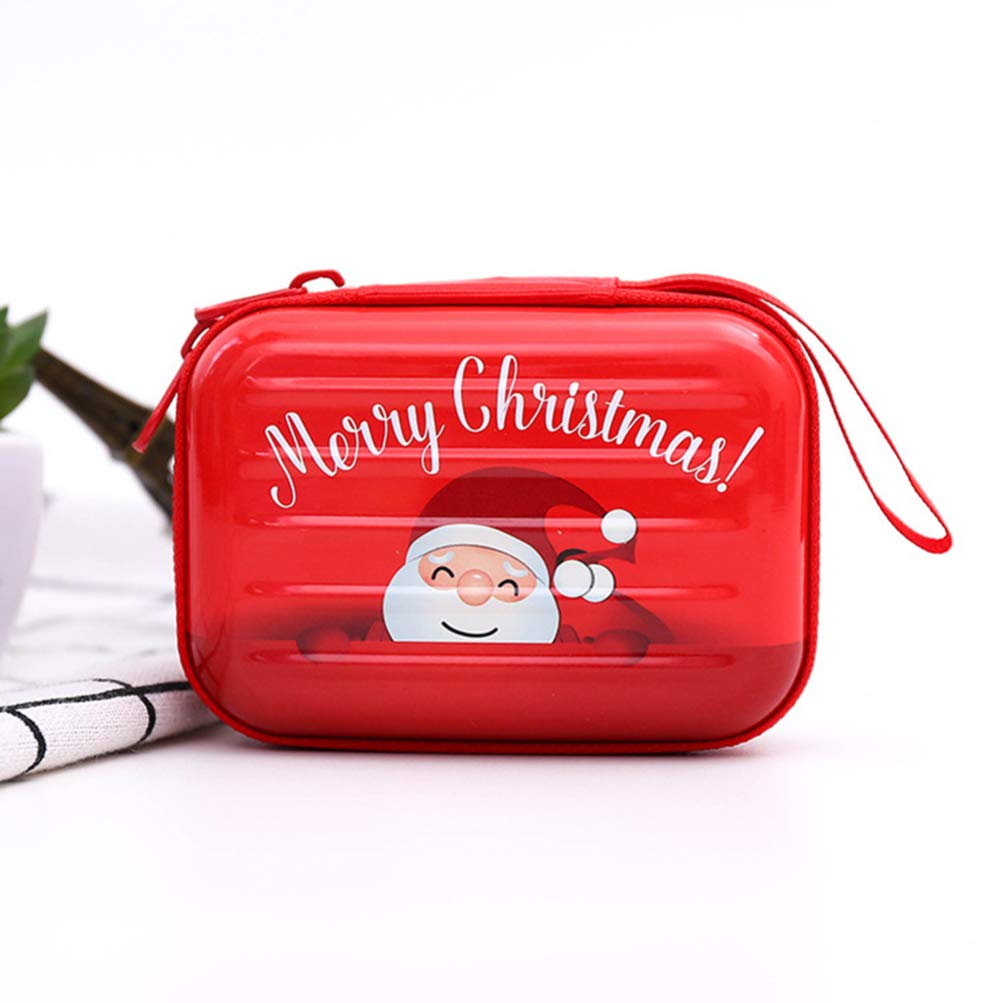 Toyvian 4PCS Christmas Mini Coin Purse Keychain Pouch - Small Change Holder for Keys, Earphones & Cables (Random Holiday Patterns) - Perfect for Holiday Gifts, Stocking Stuffers & Travel Organizers
