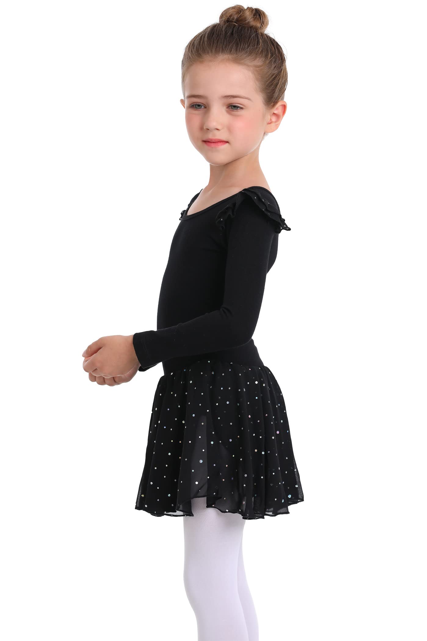 MdnMd Toddler Girls Ballet Leotard with Skirt - Short Sleeve Dance Dress for Ballerina Class & Performance | Perfect for Recitals, Dance Practice, and Ballet Costumes