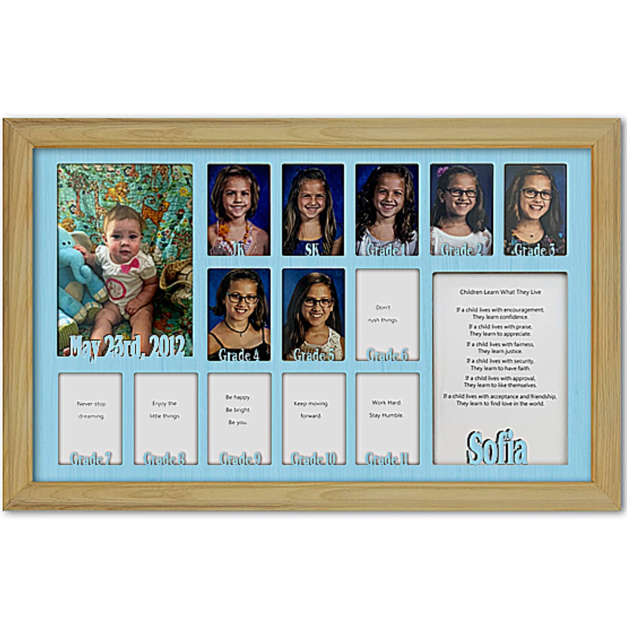 Personalized Northland School Years Picture Frame - Holds Twelve 2.5