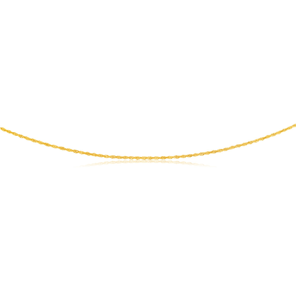 9ct Yellow Gold 45cm Rope Link Chain Necklace for Women - Elegant Layering Jewelry for Daily Wear & Special Occasions