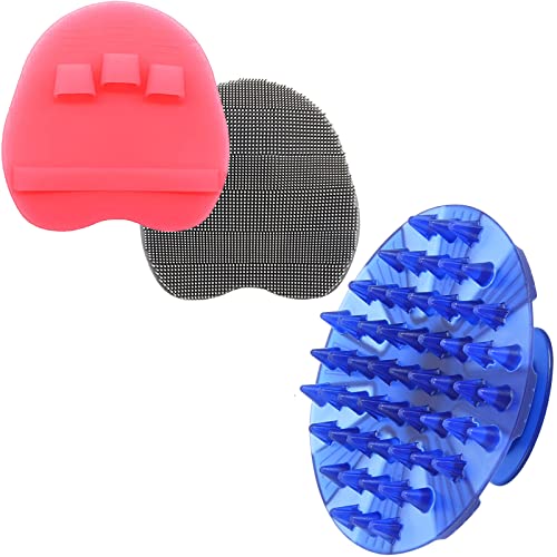 2 Pack Soft Silicone Shower Brush for Body, Face & Short Hair - Includes 1PK Silicone Anti-Cellulite Massager Brush - Exfoliating & Deep Cleansing for Smooth Skin - Perfect for Shower, Bath & Spa Relaxation