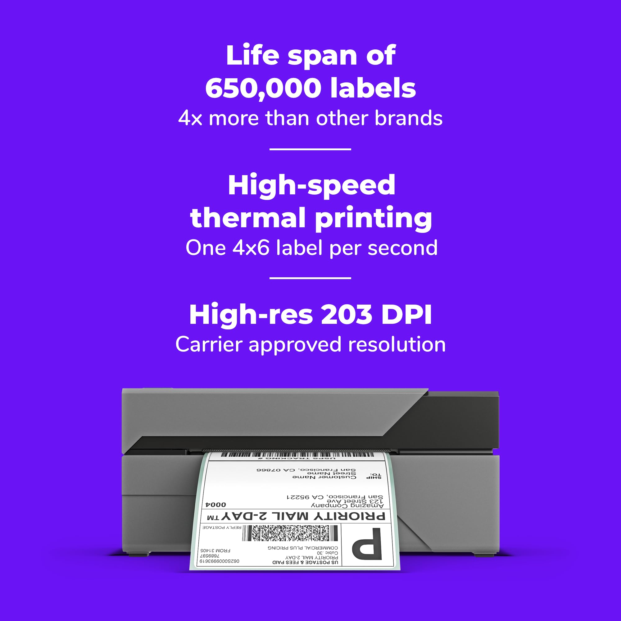Rollo USB Shipping Label Printer - Commercial Grade 4x6 Thermal Label Printer for Shipping Packages - High Speed Direct Thermal Printer for Ecommerce, Amazon FBA & Logistics (Ideal for Small Businesses & Home Offices)