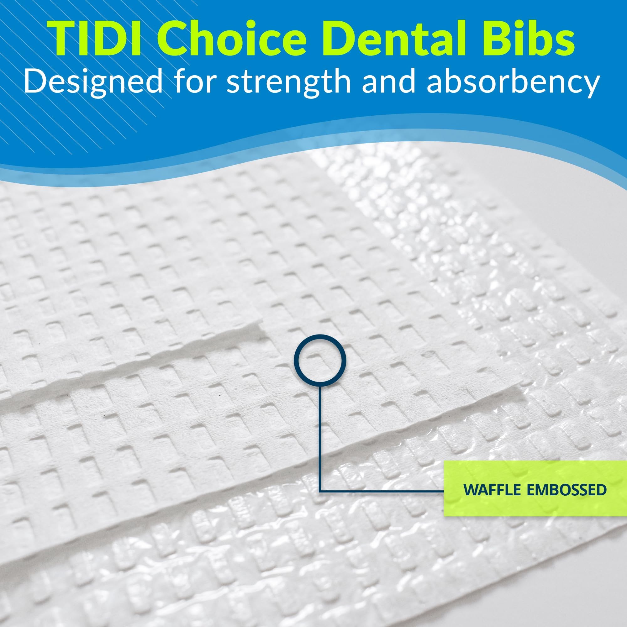 **TIDI 917461 Disposable Dental Bibs, White, 3 Layers, 13” x 18” (Pack of 500) – 2-Ply Tissue with Poly Back for Leakproof Protection – Embossed for Comfort – Ideal for Dental Clinics, Tattoo Parlors & Nail Salons**
