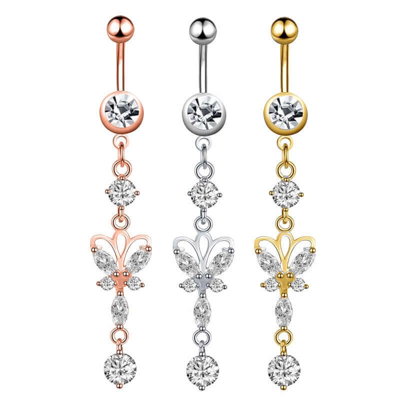Shiny Dangle Belly Button Ring Piercing Jewelry WH1304 - Perfect for Navel Piercing, Belly Dance, and Summer Beach Outfits