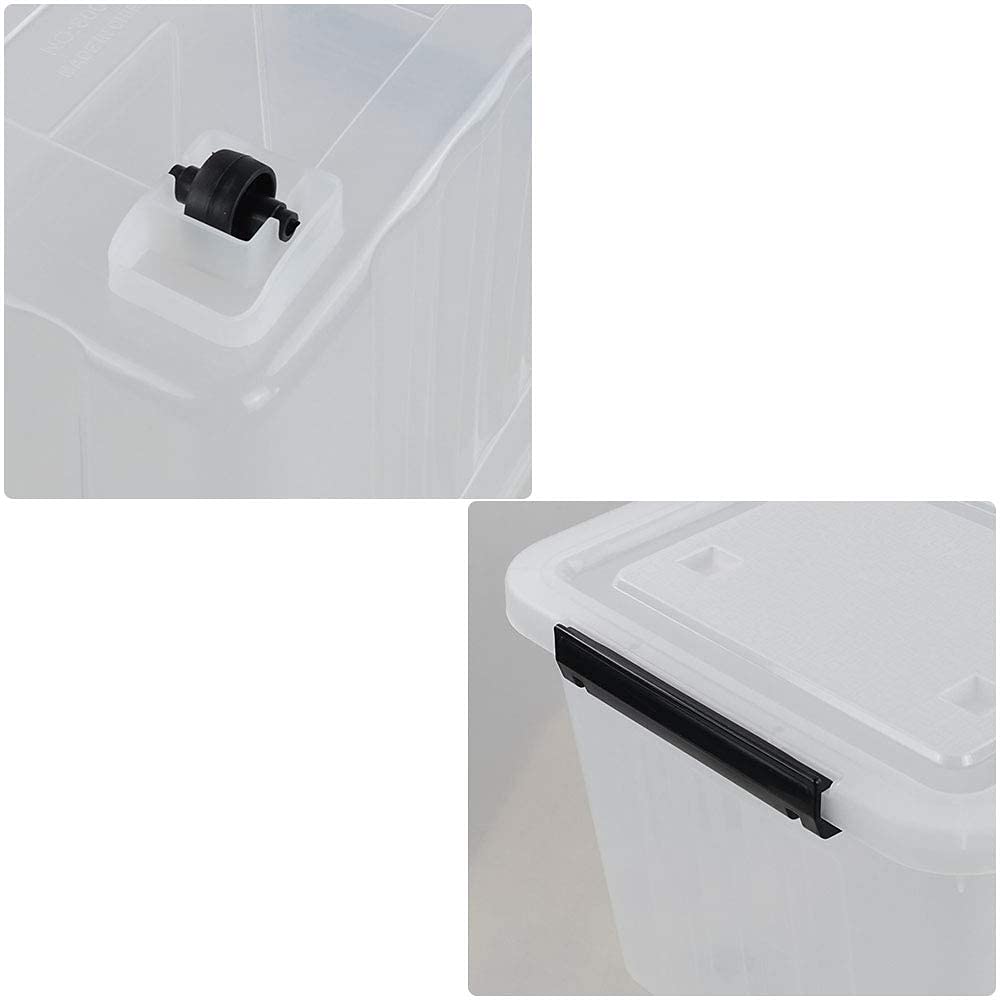 35 Quart Plastic Storage Bin with Wheels - 4 Pack Latching Storage Boxes for Home Organization, Garage, Closet & Moving Supplies - Durable Stackable Containers for Easy Storage & Transport