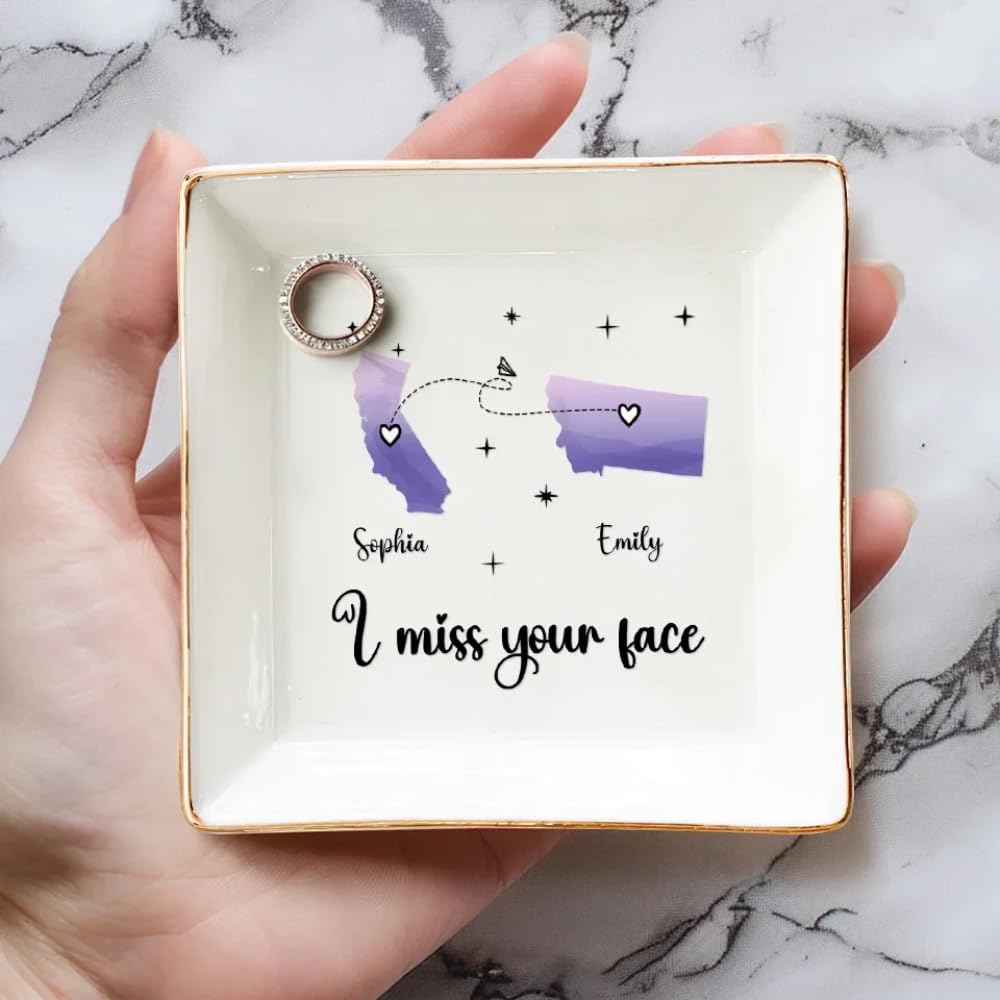 Personalized Jewelry Dish Gift for Bestie, BFF & Sister - Home Decor
