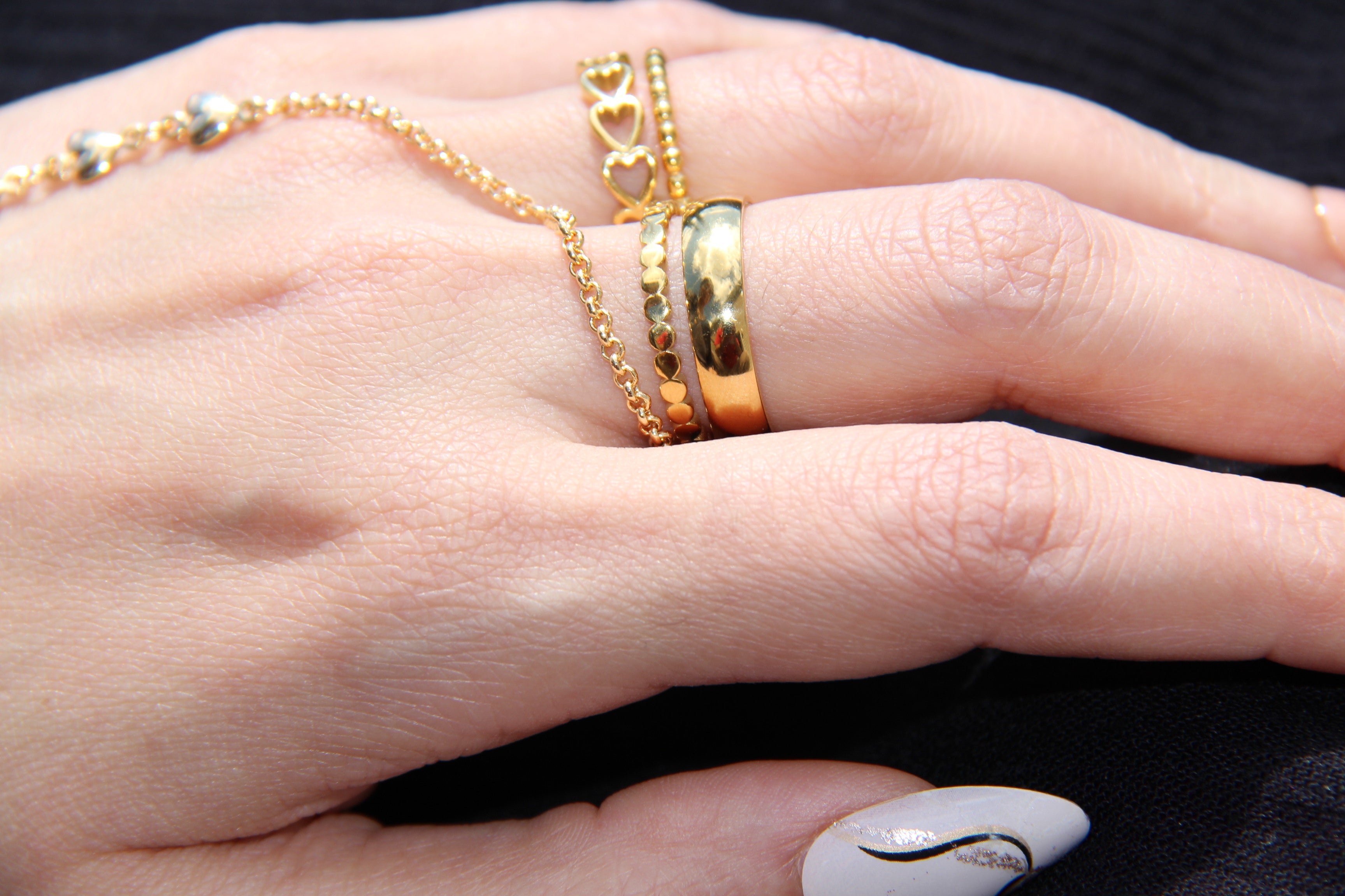 Gold Plated Beaded Ring for Women - Elegant Stackable Jewelry for Everyday Wear, Parties & Gifts