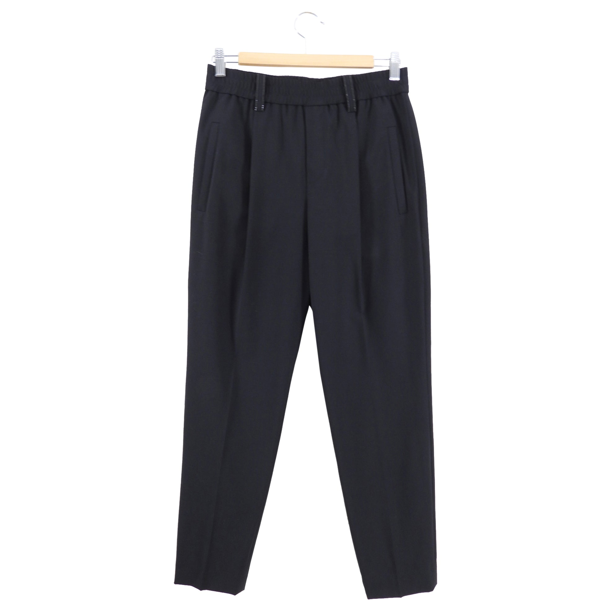 Brunello Cucinelli Black Dress Pants with Monili Belt Loops - Women's Size IT40 / US 4 - Elegant Office Wear & Evening Outfits