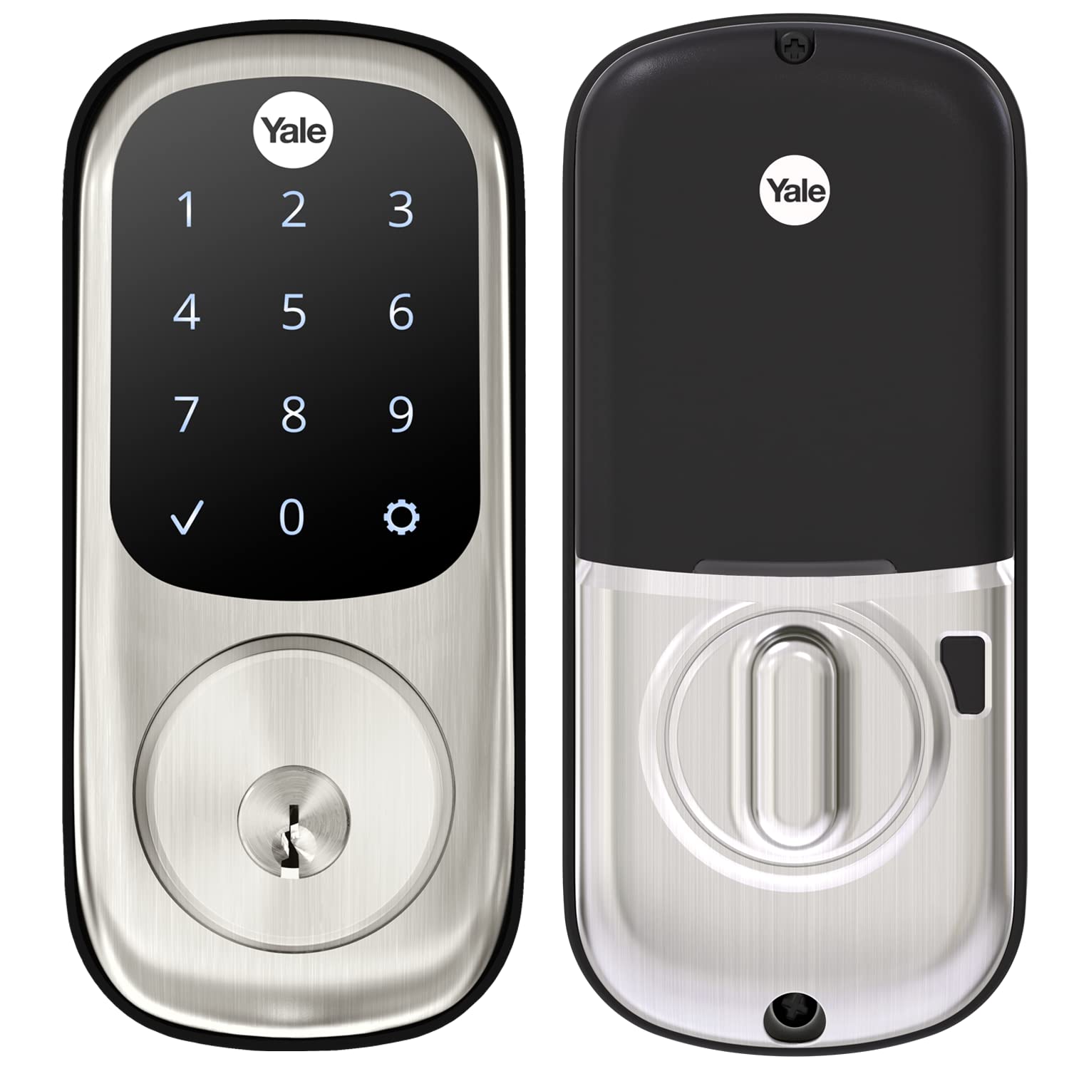 Yale YRD226-CBA-619 Smart Wi-Fi Door Lock - Satin Nickel Touchscreen Keypad with Backup Key | Keyless Entry for Homes & Apartments | Secure Smart Lock for Front Doors & Rental Properties