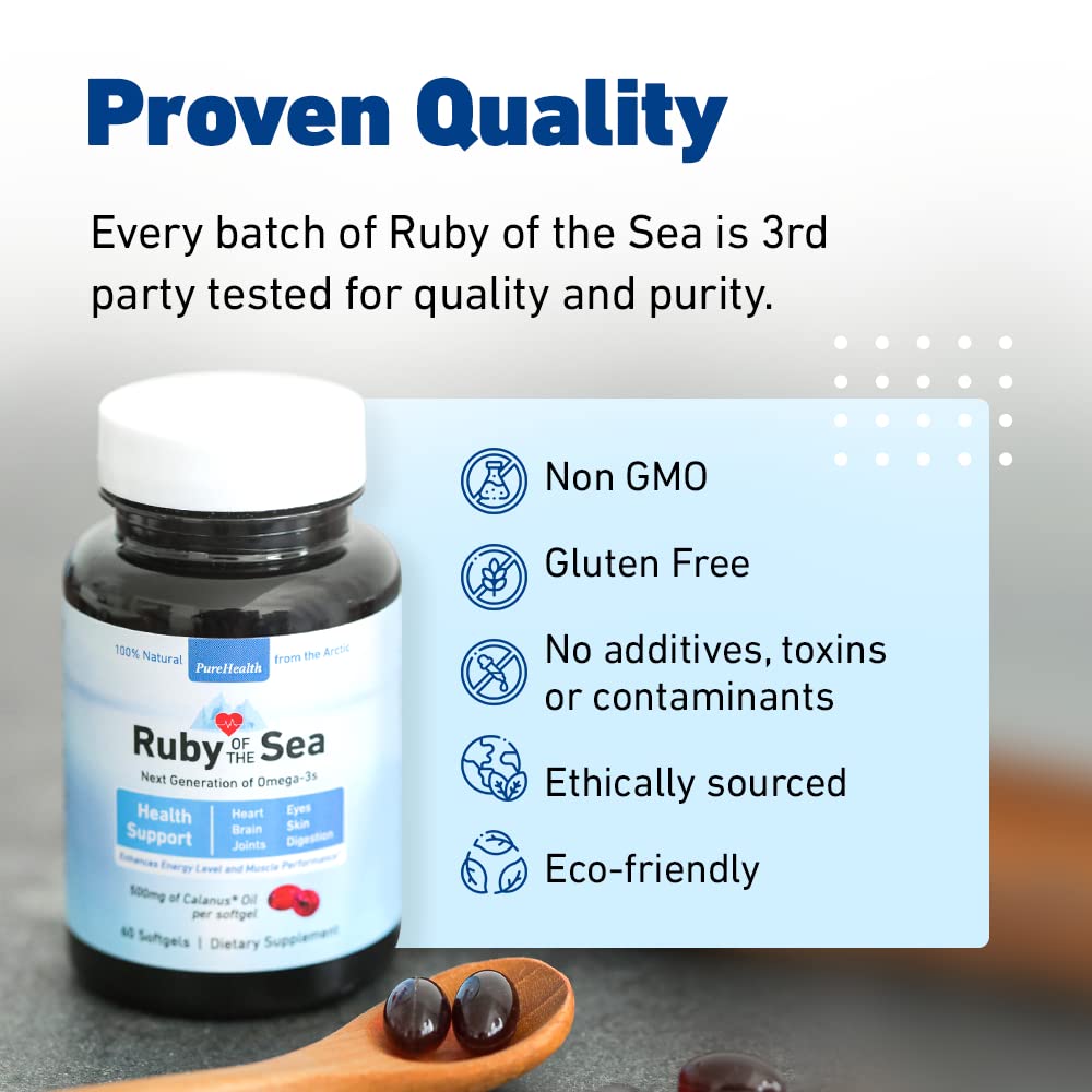 Premium Marine Oil Supplement with All-Natural Calanus Oil, Astaxanthin & Omega-3 Fatty Acids - Supports Heart & Brain Health - 3-Pack - Ideal for Active Lifestyles & Cognitive Wellness