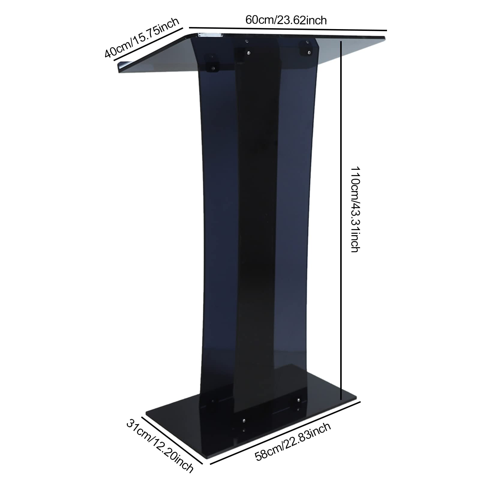 Clear Acrylic Podium Stand - Modern Plexiglass Lectern for Church, School & Events - Lightweight & Durable Display Pulpit for Presentations & Ceremonies