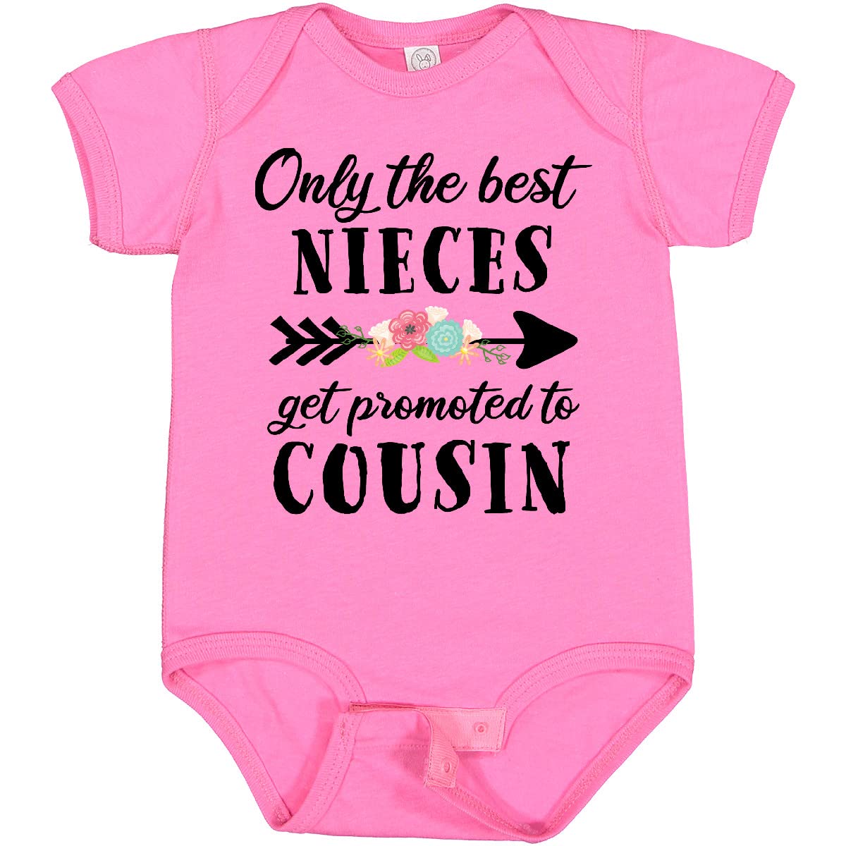 Inktastic 'Only the Best Nieces Get Promoted to Cousin' Funny Baby Bodysuit - Cute Gift for Niece, Family Reunions & Special Occasions