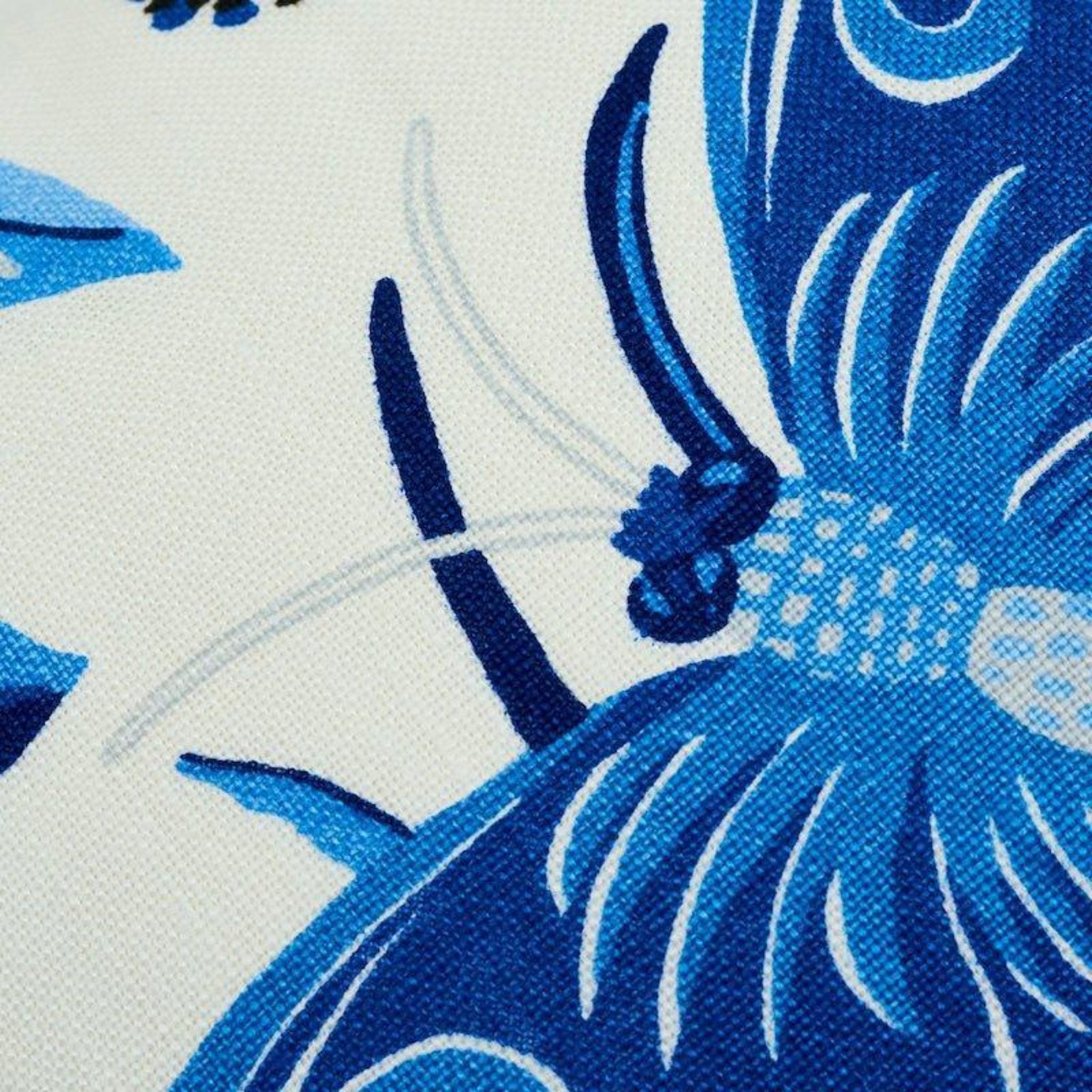 Exotic Blue Butterfly Print Linen Lumbar Throw Pillow - Decorative Cushion for Sofa, Bed & Home Decor