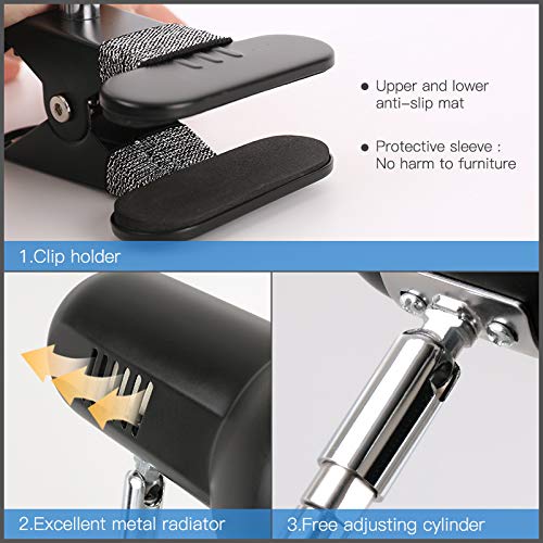 Flexible Clip-on Desk Lamp - 360° Adjustable for Home & Office Use