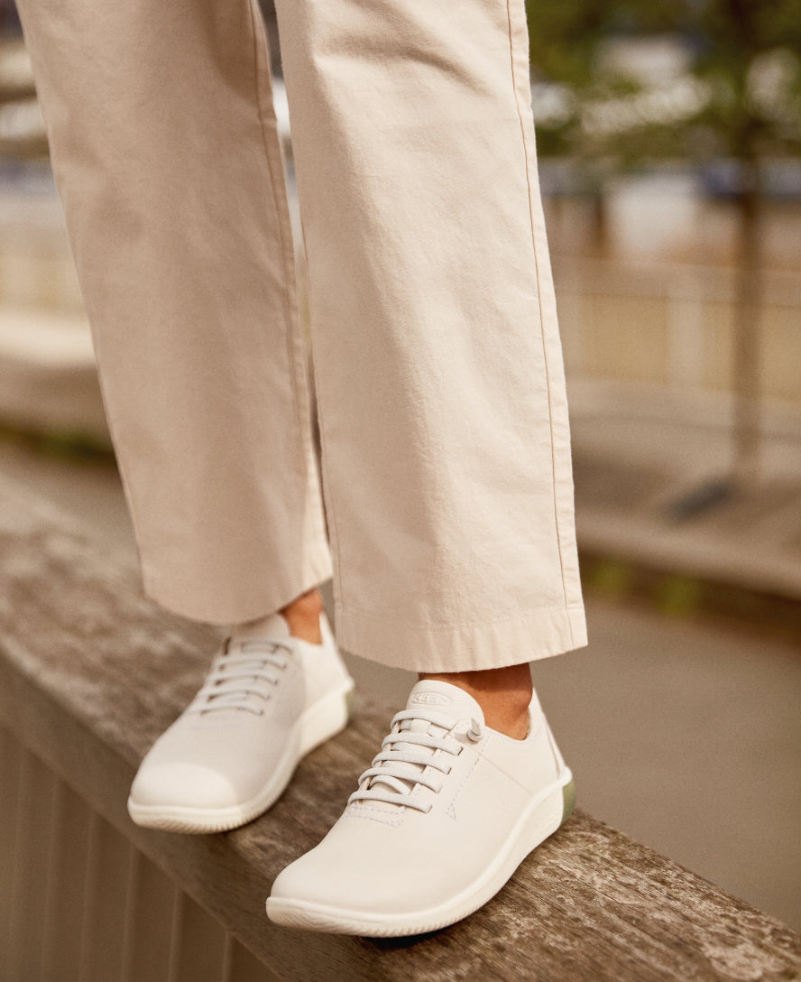 Women's KNX Leather Sneakers - Star White/Star White | Comfortable Casual Walking Shoes for Everyday Wear, Work & Travel