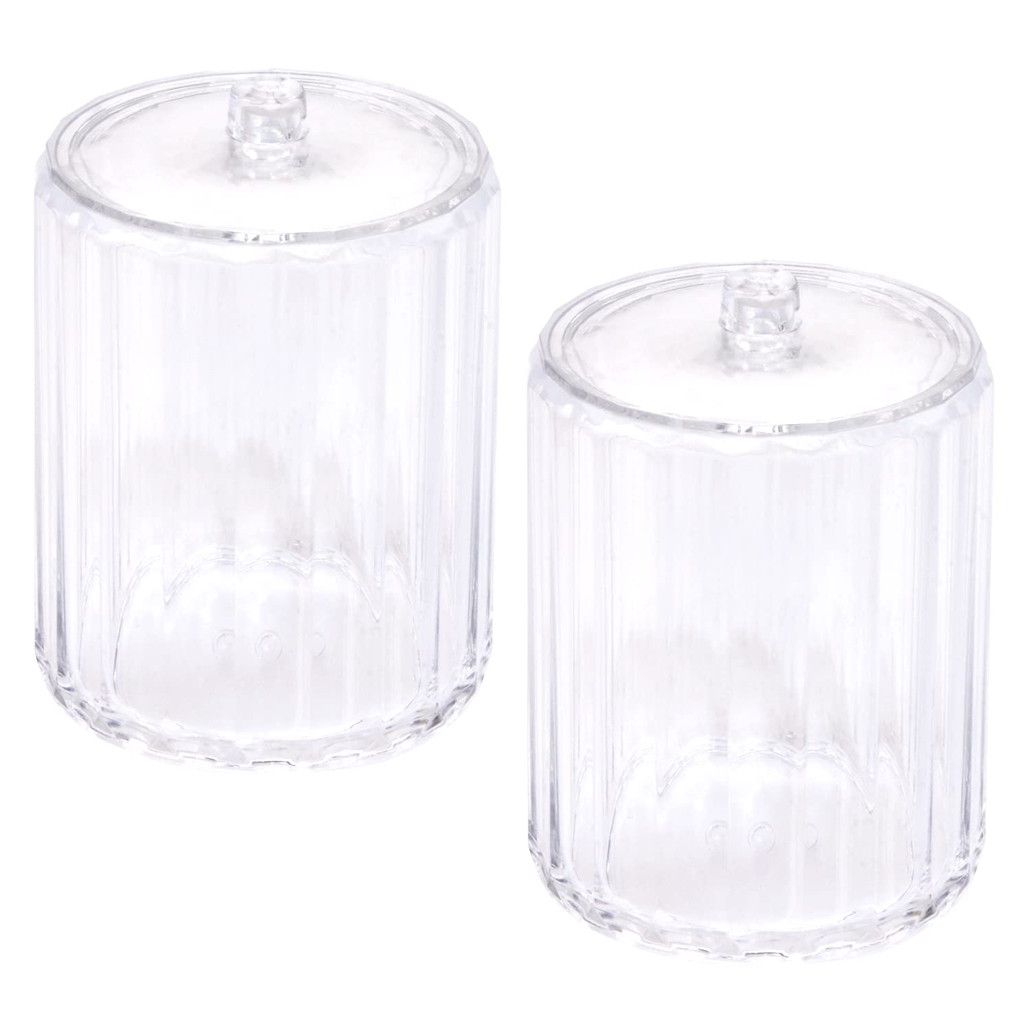 ONLYKXY 2-Pack Clear Acrylic Toothpick Holder with Lid - Elegant Kitchen Storage Organizer for Home, Restaurant & Office - Portable Toothpick Box (Circular Design) - Perfect for Dining Tables, Countertops & Travel