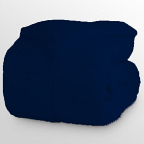 Dream'z Bedding Luxury 350 Thread Count 100% Egyptian Cotton Comforter - King/Cal King Size, Navy Stripe - Ultra Soft 100 GSM Fiber Fill for All-Season Comfort | Perfect for Master Bedroom, Guest Room & Hotel Use