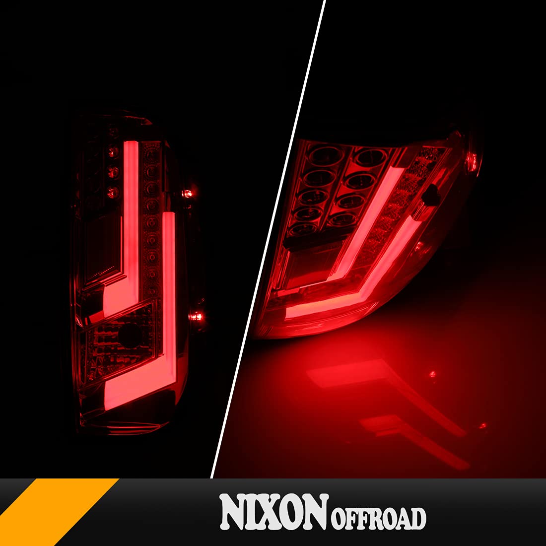 NIXON OFFROAD LED Tail Light for 2014-2021 Toyota Tundra - Red Lens LED Taillight Assembly with Turn Signal, Running Light & Brake Light | Perfect for Off-Roading, Night Driving & Truck Customization