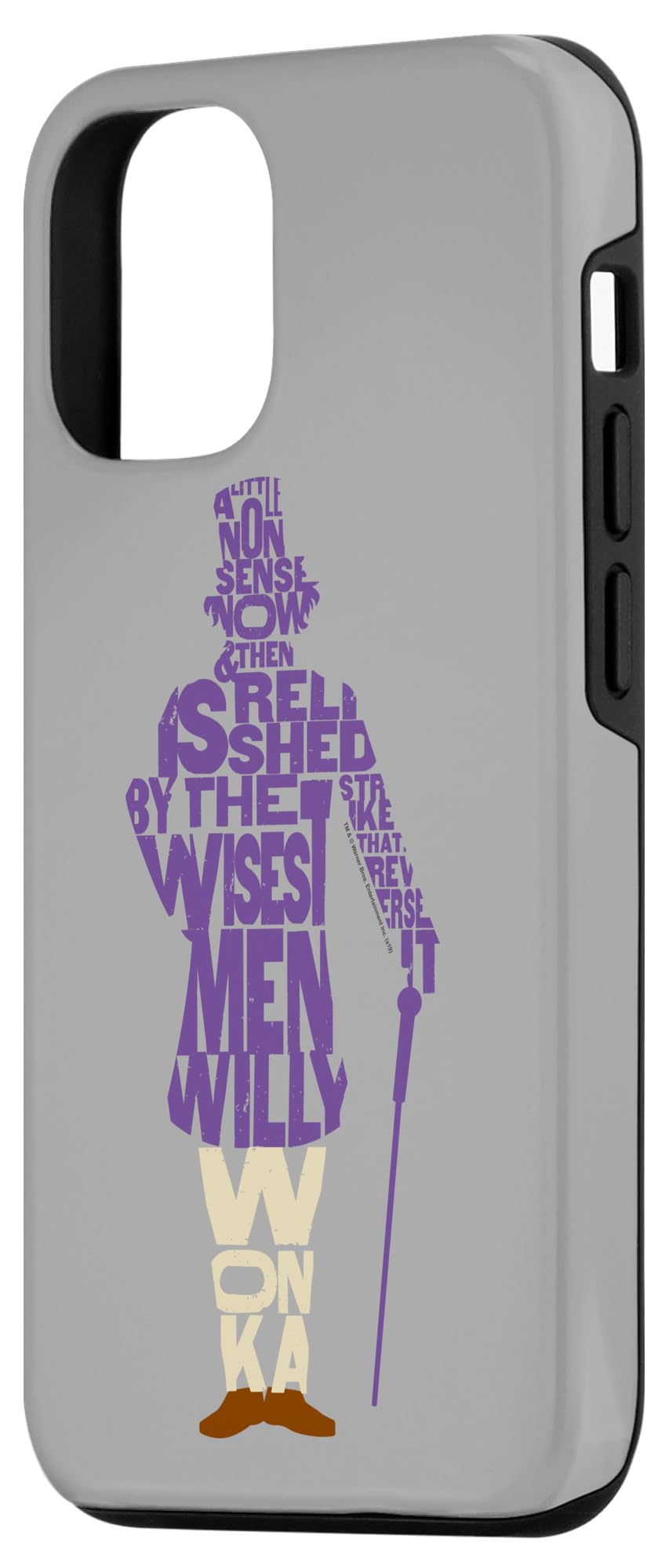 iPhone 12/12 Pro Silhouette Case - Willy Wonka & Chocolate Factory Inspired Text Design - Perfect for Movie Fans & Pop Culture Enthusiasts