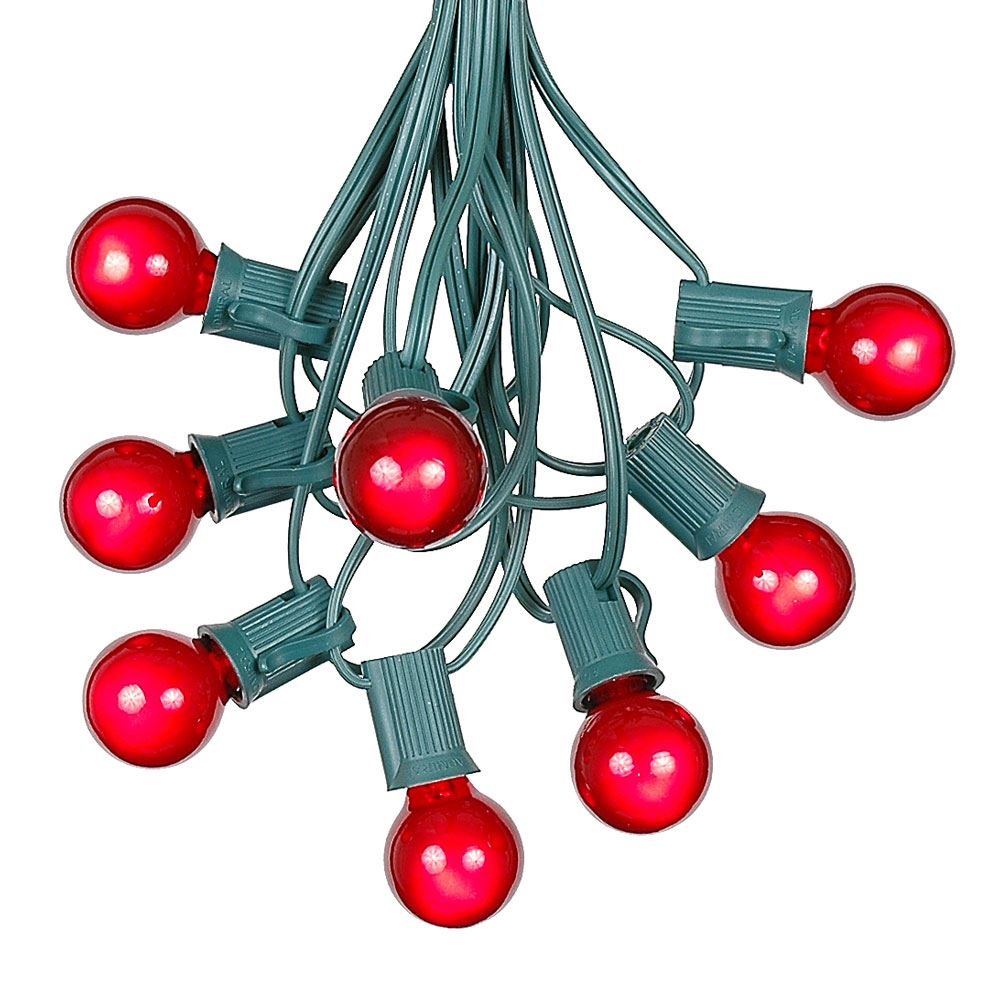 G30 Patio String Lights with 25 Globe Bulbs - 25ft Green Wire Outdoor Hanging Lights for Garden, Backyard, Bistro & Cafe Decor - Vintage Market Lighting for Parties, Weddings & Patio Ambiance