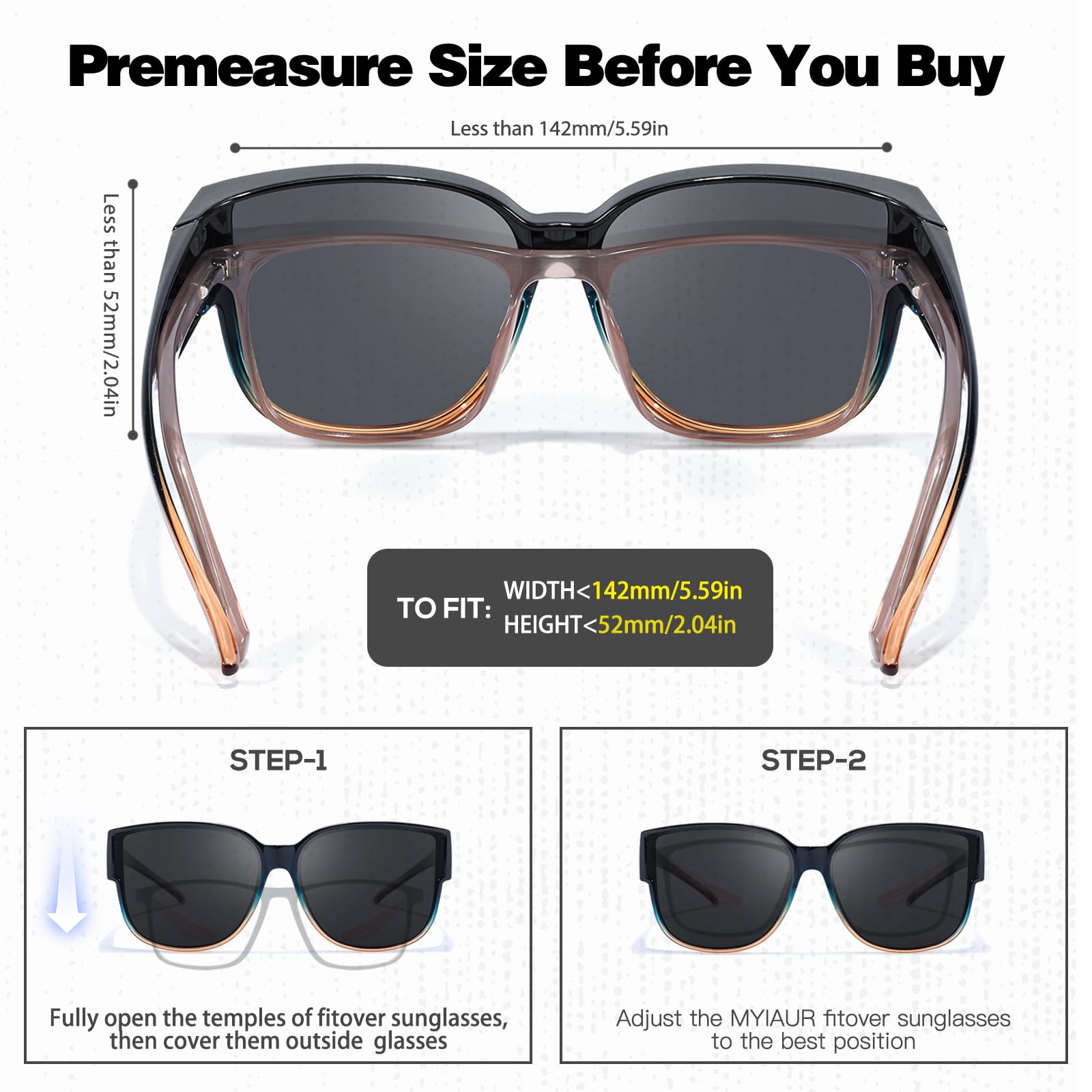 Myiaur Polarized Fit Over Sunglasses for Women - UV400 Protection for Outdoor Activities