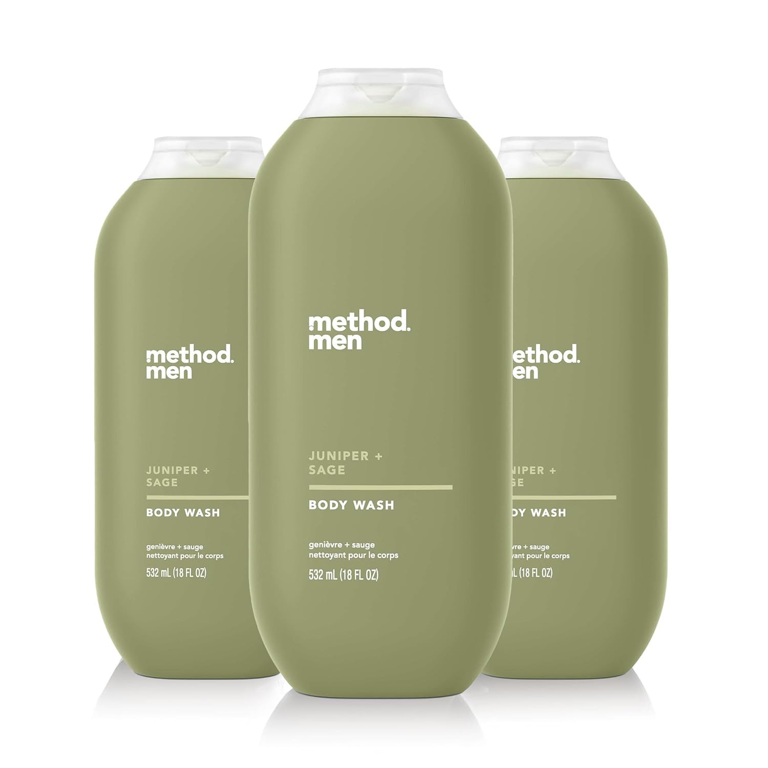 Method Men Juniper + Sage Body Wash - 18oz (Pack of 3) | Natural & Refreshing Shower Gel for Men | Perfect for Daily Use, Gym & Post-Workout