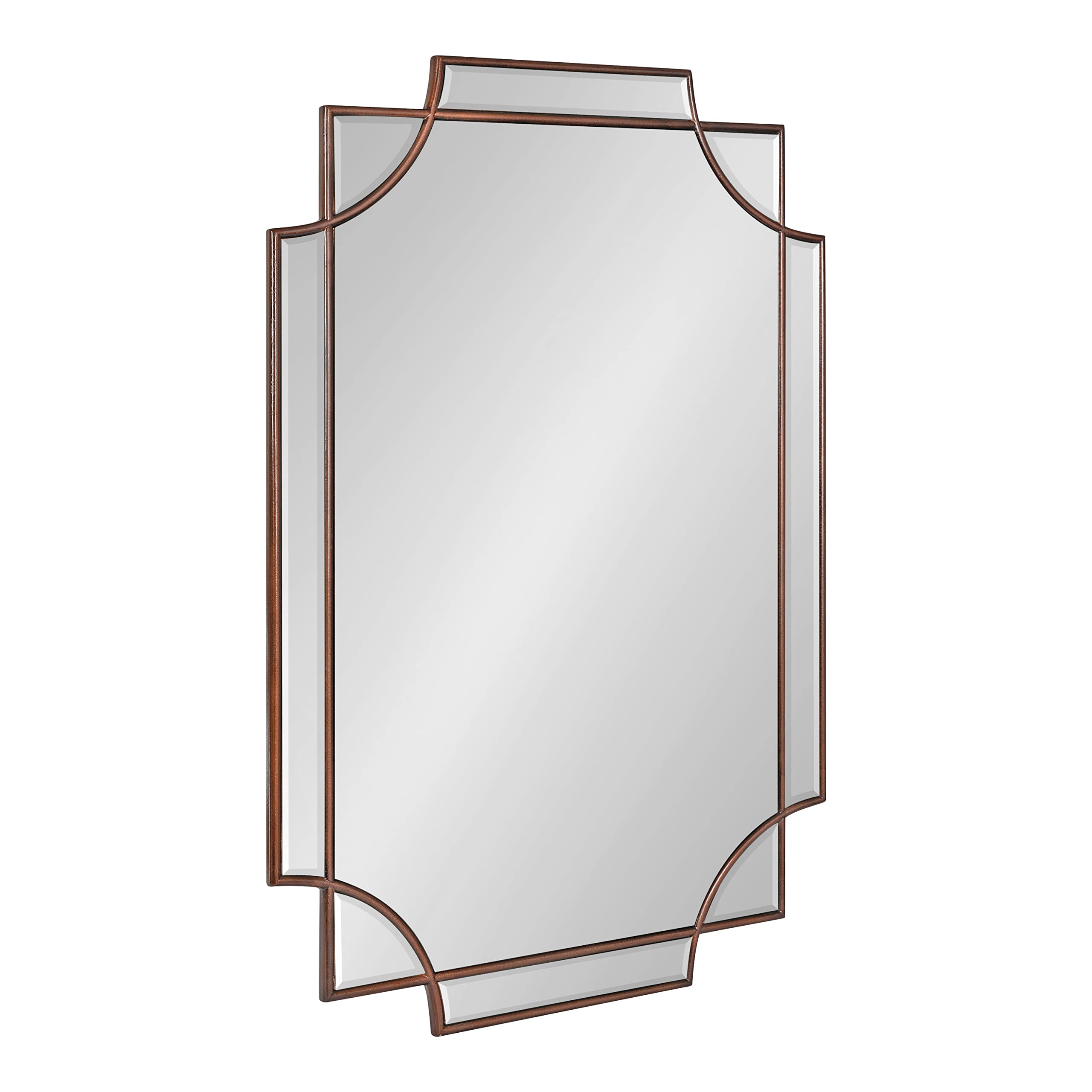 Kate and Laurel Minuette 24x36 Bronze Wall Mirror - Traditional Farmhouse Decor with Elegant Scalloped Interlocking Design, Slim Profile - Perfect for Living Room, Bedroom, or Entryway Decor