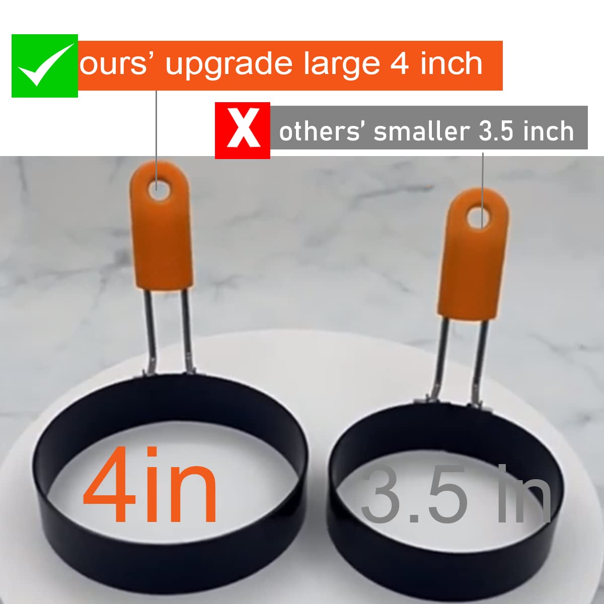 6-Pack Non-Stick Stainless Steel Egg Rings Set - 8