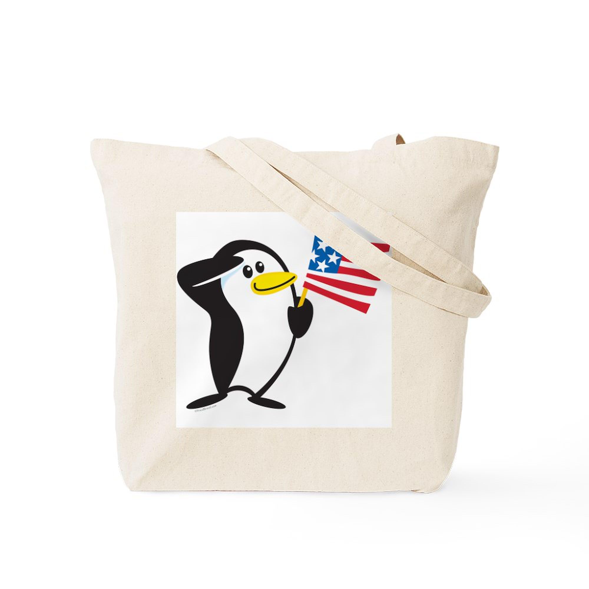Proud Penguin Natural Canvas Tote Bag - Eco-Friendly Reusable Shopping Bag for Groceries, Beach & Everyday Use | CafePress