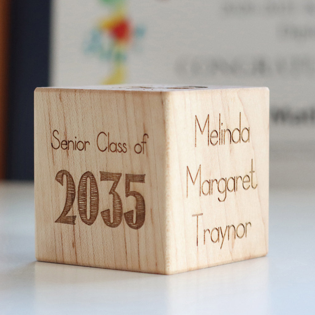 Personalized Kindergarten Graduation Keepsake Block - Custom Name & Date Engraved Wooden Gift for Kids - Perfect for School Memories, Graduation Ceremonies & Nursery Decor