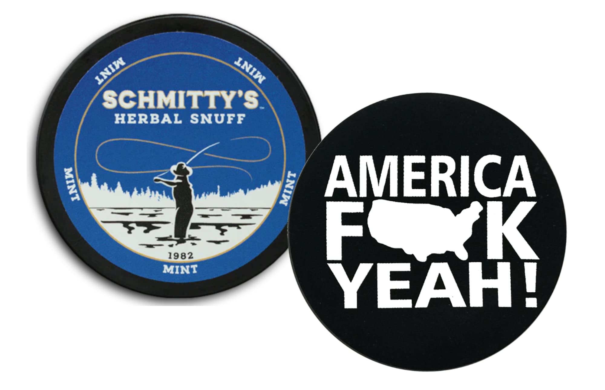 Premium Schmitty's Herbal Snuff Mint Tobacco Alternative - 1 Can with DC Crafts Nation Protective Skin Cover - Made in USA - Perfect for Travel & Outdoor Activities