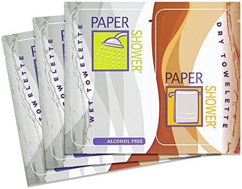 Alcohol-Free Paper Shower Body Wipes - 120 Pack with Wet & Dry Towels | Ideal for Camping, Travel, Gym & Emergency Hygiene