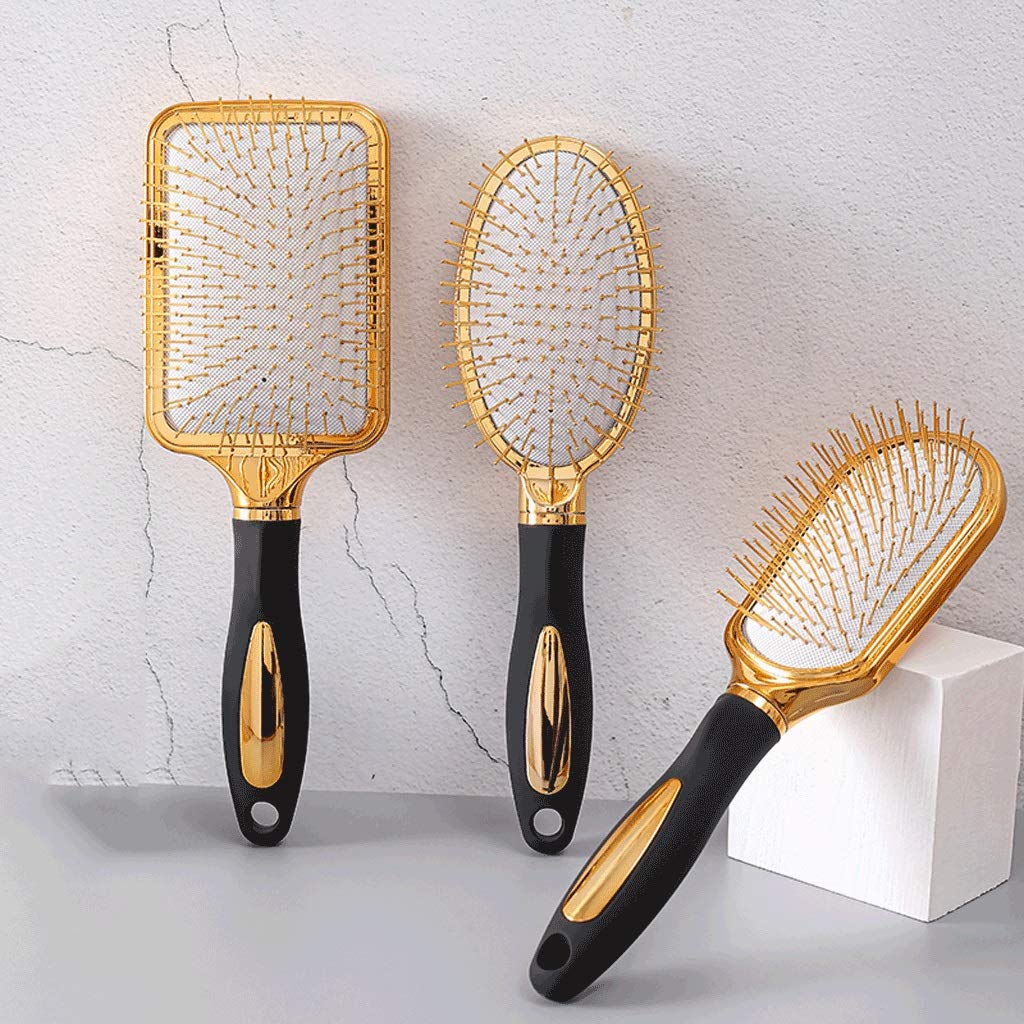BFTGS ABS Air Cushion Massage Comb with Steel Needles - Gold Plated Hair Comb for Styling & Scalp Care | Perfect Barber Accessories & Hair Accessories for Salon, Home Use & Travel