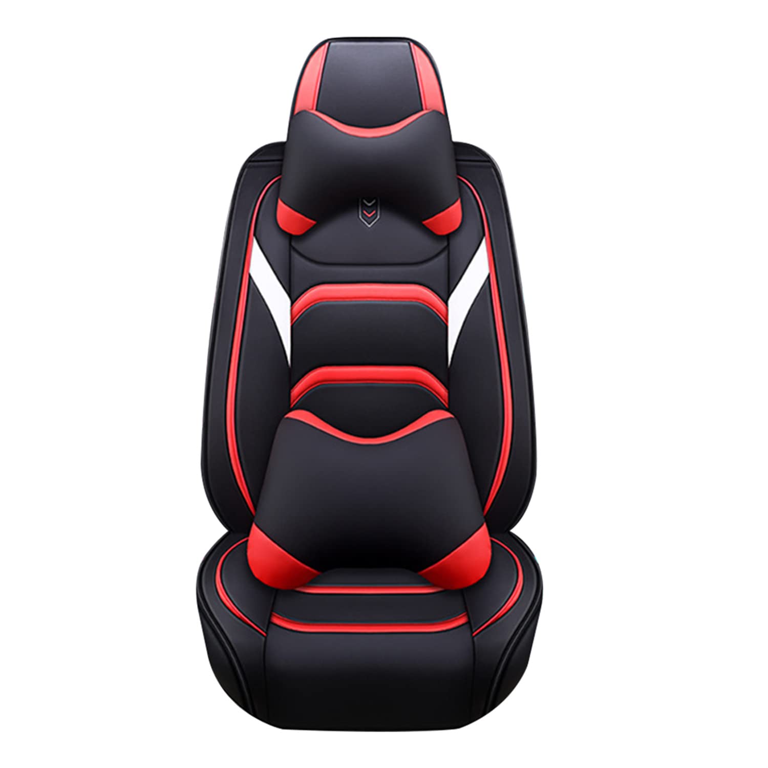 Premium Luxury Leather Car Seat Covers Full Set for 5 Seats - Non-Slip Cushions with Headrest & Backrest Protection | All-Season Comfort & Style for SUVs, Sedans, Trucks | Perfect for Daily Commute, Road Trips & Family Protection