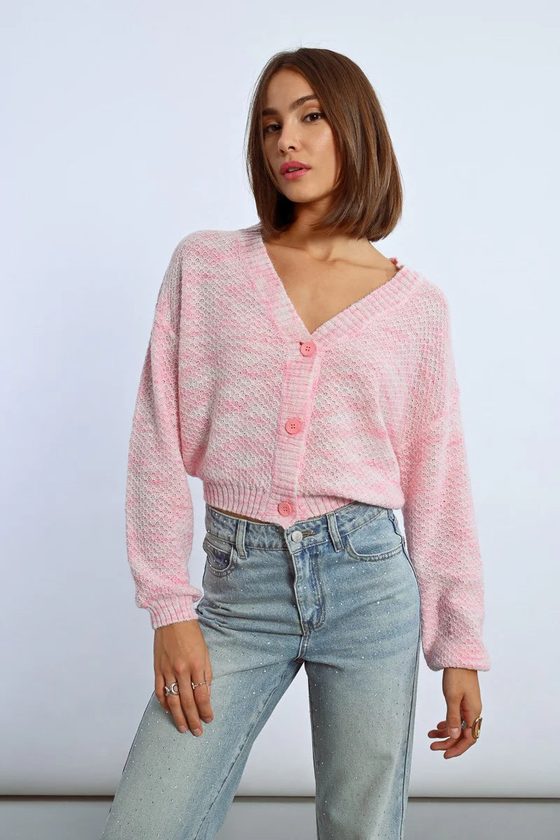 Cropped Knit Cardigan for Women - Light Pink Sweater | Soft & Cozy Open Front Cover-Up | Perfect for Layering, Casual Outfits & Fall Fashion