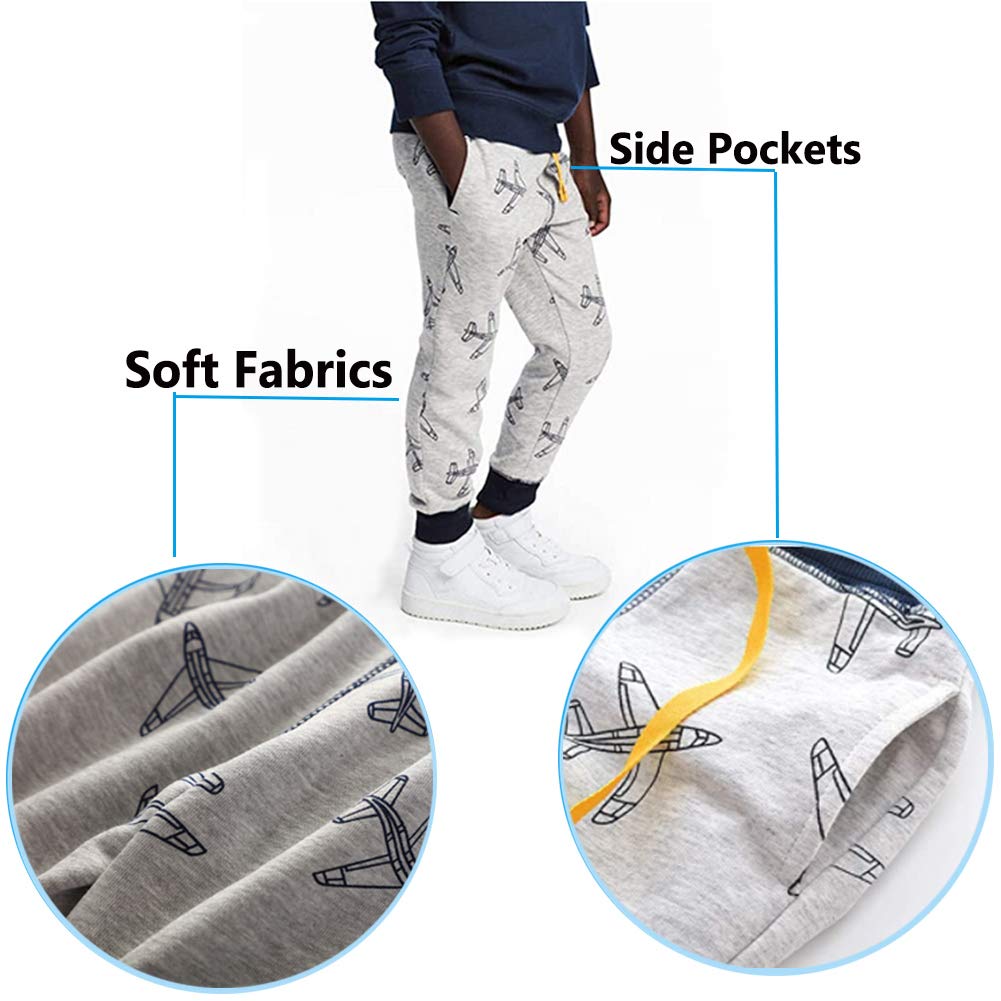 Boys' Cartoon Printed Knit Elastic Pants - Soft Cotton Casual Sweatpants for Toddlers | Perfect for Playtime & Everyday Wear