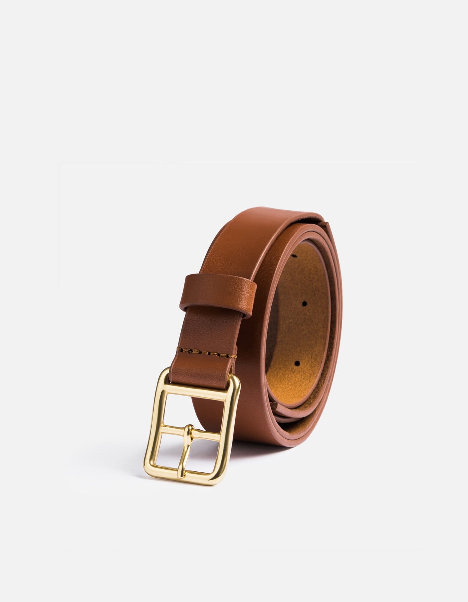 Slim Leather Belt for Women - Genuine Cognac Brown Skinny Strap - Perfect for Office, Casual Wear & Jeans