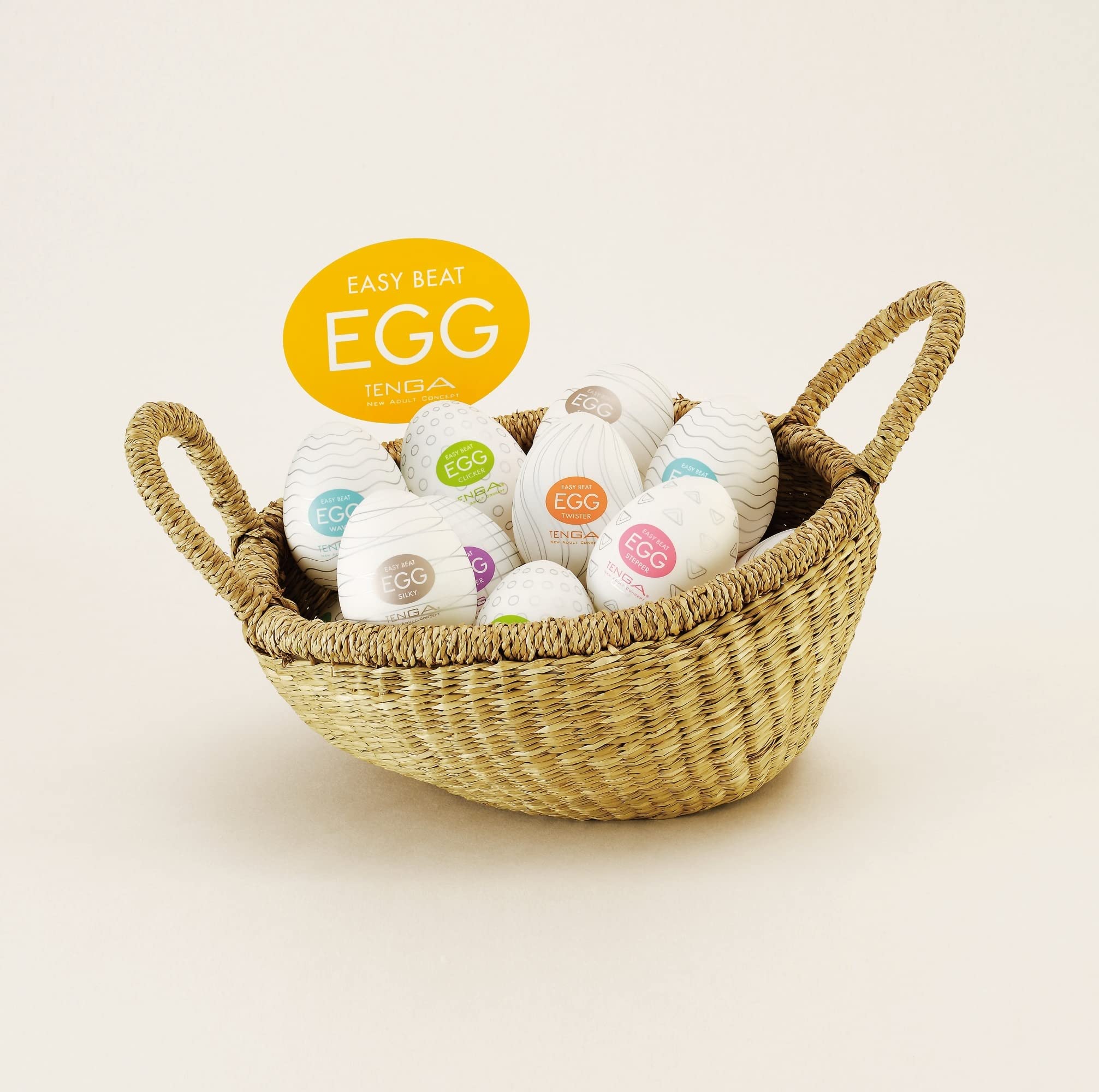 Tenga Easy Beat Egg Male Masturbator - Reusable Silicone Masturbation Toy for Men, Discreet Personal Pleasure Device (Thunder White) - Perfect for Solo Play, Travel & Discreet Storage