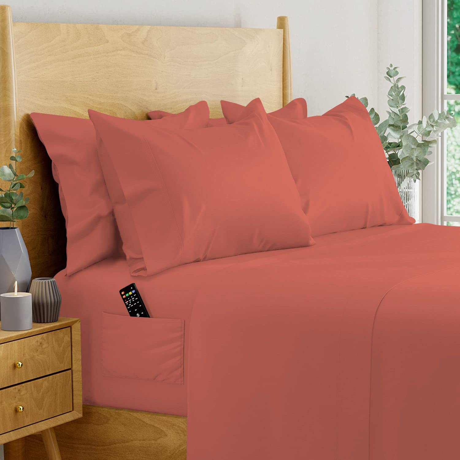 Luxury 4-Piece 800 Thread Count Egyptian Cotton Sheet Set - Queen Size, Deep Pocket (14