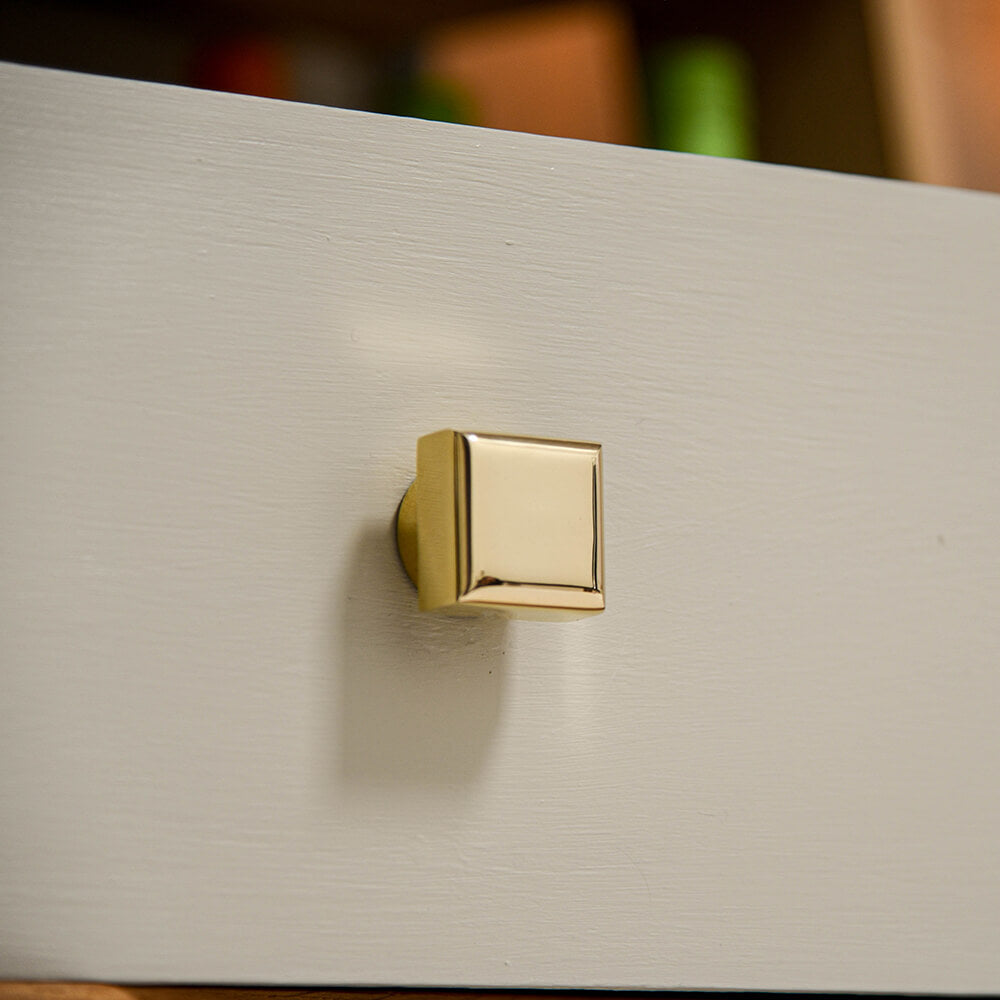 Polished Brass Cabinet Knobs - Vintage Style Drawer Pulls for Bedroom, Kitchen & Furniture - Set of 10 (1.5
