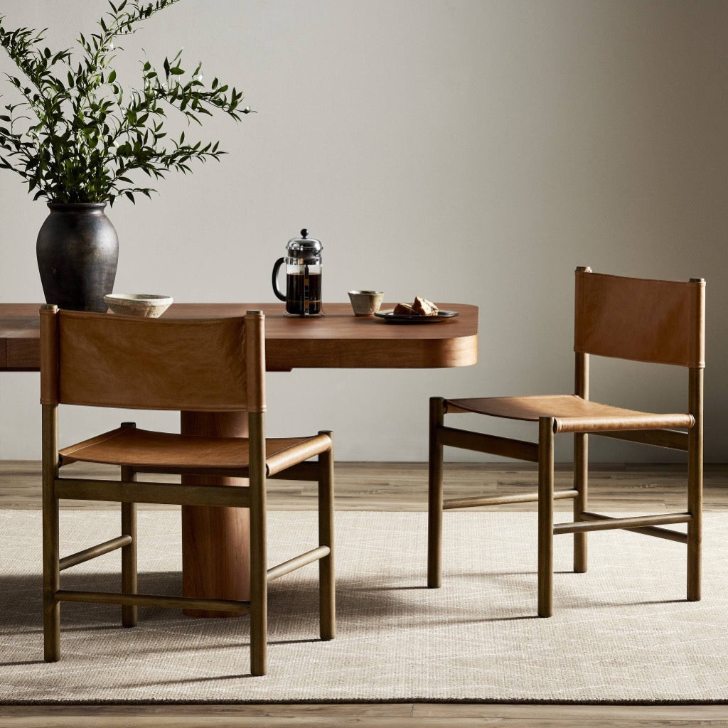 Kena Dining Chair in Sonoma Butterscotch - Modern Wooden Kitchen Chairs for Dining Room, Breakfast Nook & Home Decor