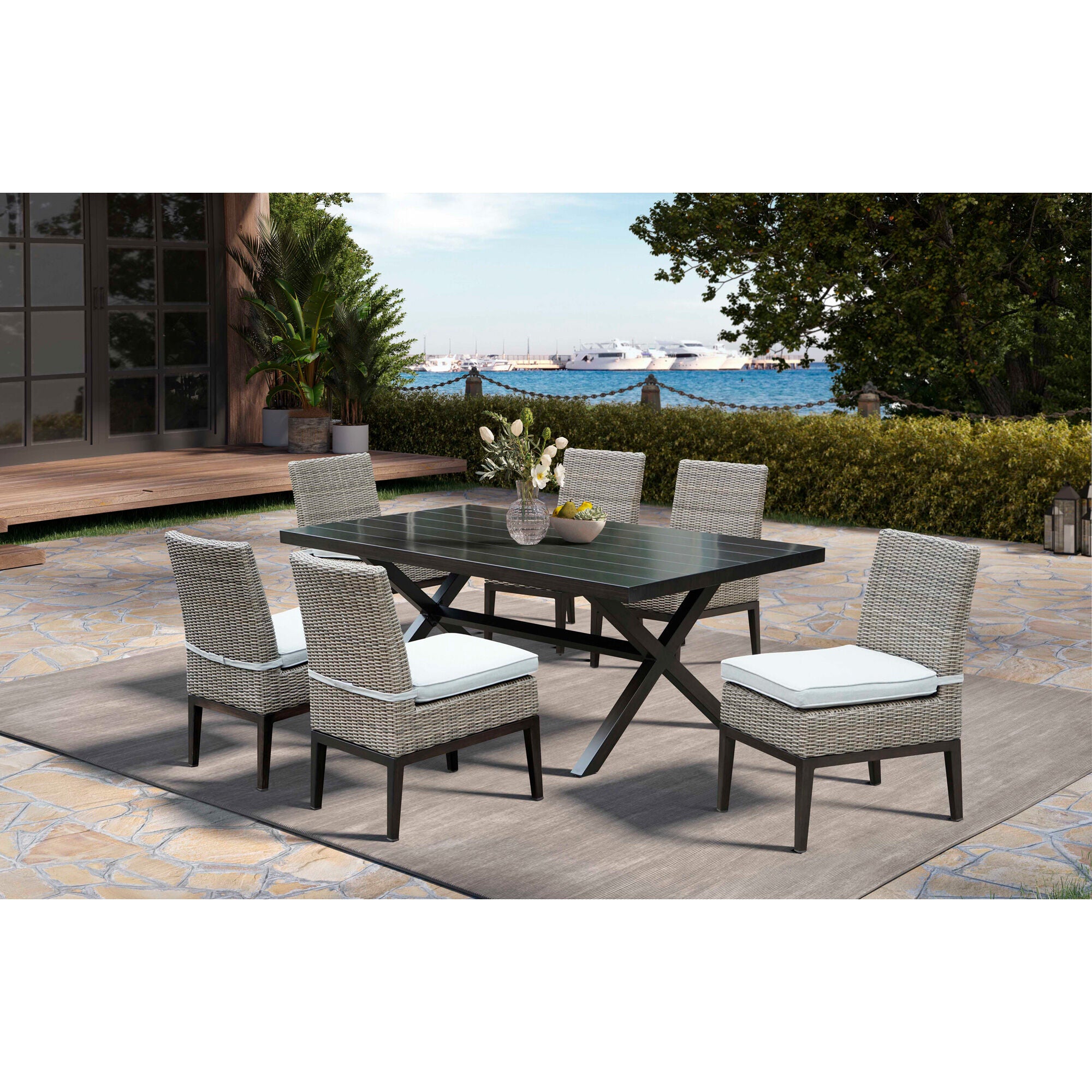 Marina Side Chair - Modern Dining Chair with Wooden Legs & Upholstered Seat - Perfect for Kitchen, Dining Room, and Office Use