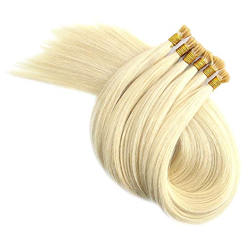 100% Remy Human Hair Extensions 24 Inches Blonde - 100g 1g/s 100s I-Tip Hair Extensions for Length & Volume | Perfect for Daily Styling, Parties & Special Occasions